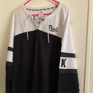 PINK Sequin Lace Crewneck Sweater 💓